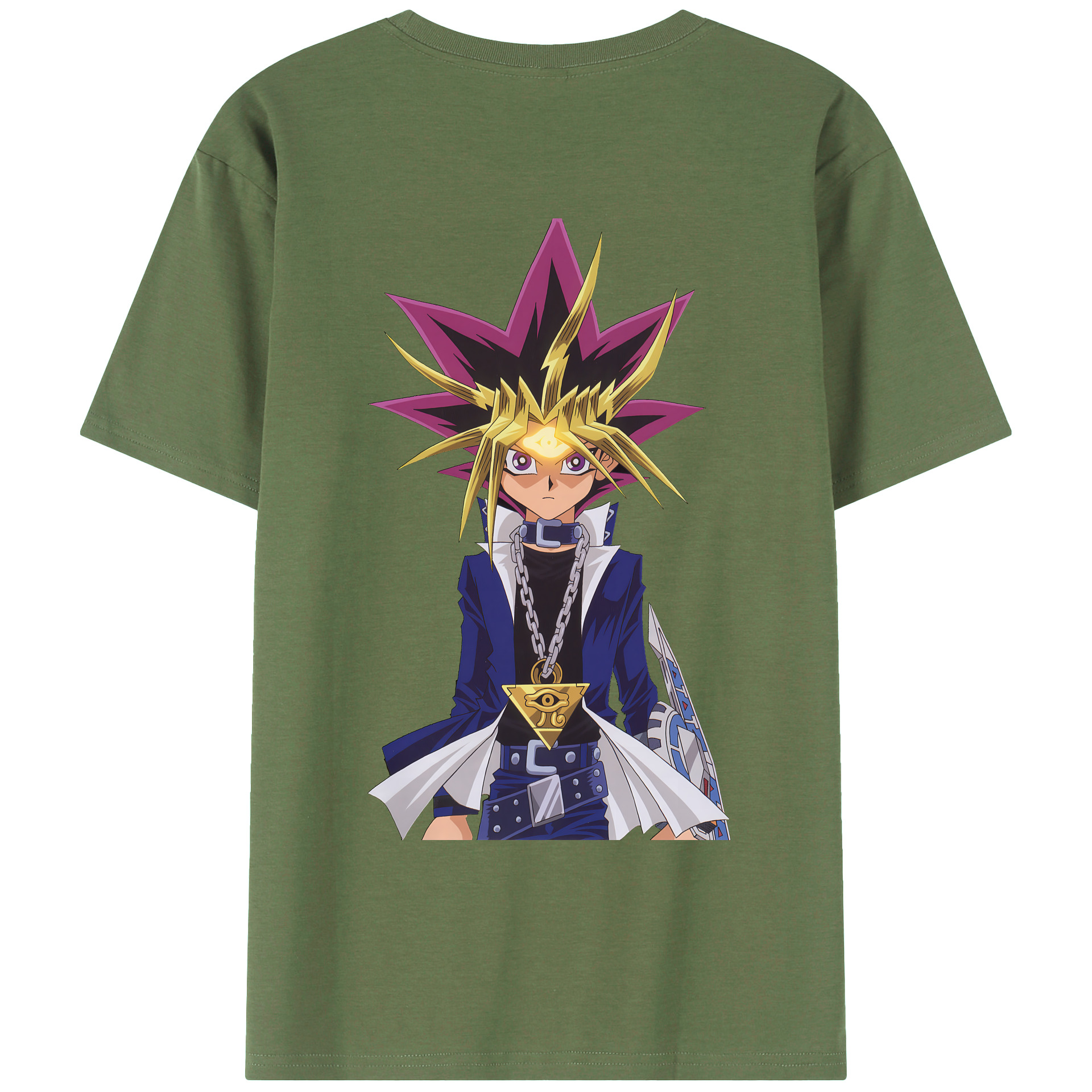 （画像用） 遊☆戯☆王 Yu-Gi-Oh! 綿100％ メンズ半袖Tシャツ（バックプリント） 通気性